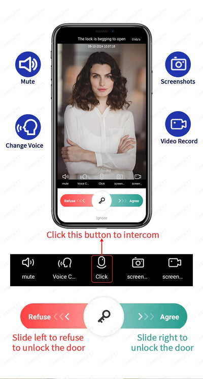 Tuya 3D Face Real-time Intercom Digital Electronic Door Lock Security Camera Intelligent Fingerprint smart lock for home - LKBA