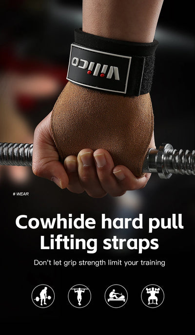 2Pcs Gym Gloves Fitness Hand Palm Protection Equipment Anti Slip Wear-resistant Wrist Protection Hard Pull Grip Strength Gloves - LKBA