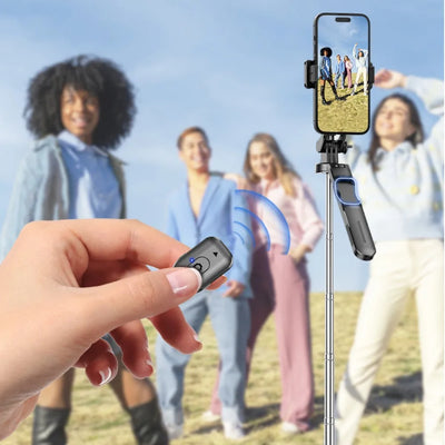 Selfie Stick Tripod with 1708mm Long Monopod Fill Light, Bluetooth Remote, 360° Rotation - LKBA