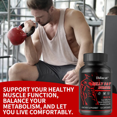Belly Fat Burner for Men - Burn Belly Fat, Tighten Abs, Boost Muscle Growth, Caffeine Free - LKBA