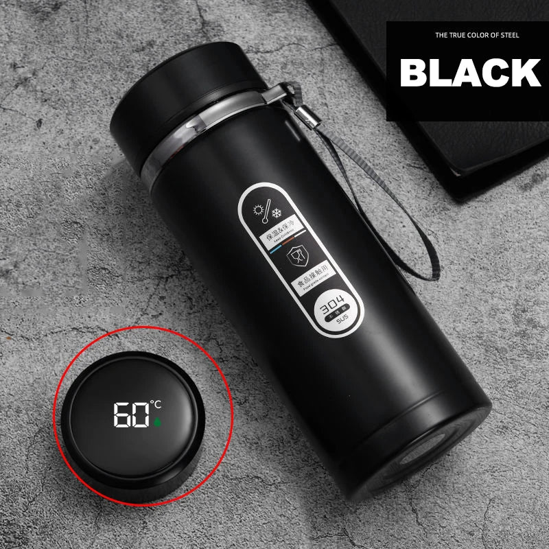 500ML-1Liter Stainless Steel Thermos Bottle with LED Temperature Display Sus304 Tea Water Bottle Vacuum Flask Portable Cups - LKBA