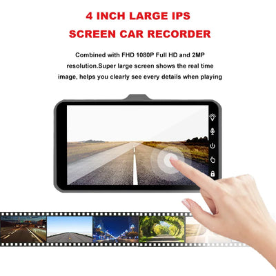 Dashcam 24H Touch Night Vision FULL HD 1080P Front And Rear Camera 4.0 Inch CAR DVR Mirror Digital Video Recorder Dvr Black Box - LKBA