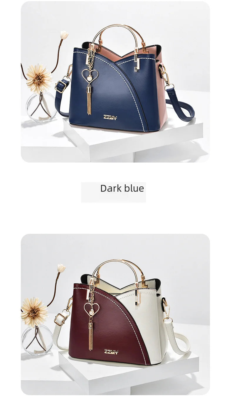 Trendy High-end Feel Women's Shoulder Bag 2021 New Color Blocking Large Capacity Fashionable Single Shoulder - LKBA