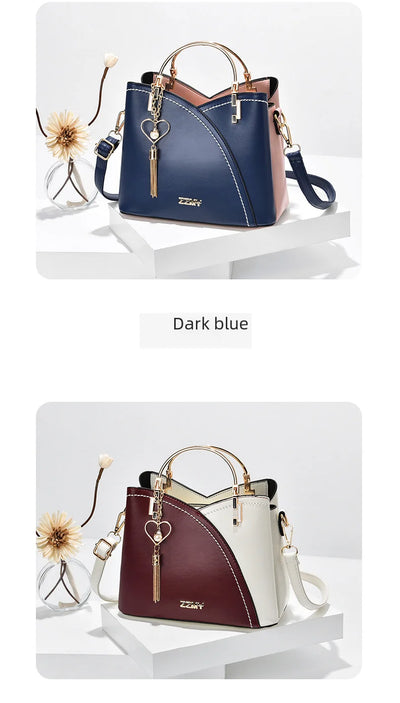 Trendy High-end Feel Women's Shoulder Bag 2021 New Color Blocking Large Capacity Fashionable Single Shoulder - LKBA