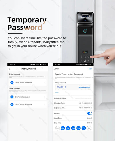 Real Time Intercom Palm Vein Recognition Intelligente Tuya Wifi  3DFace Unlock Outdoor Front Smart Digital Door Lock With Camera - LKBA