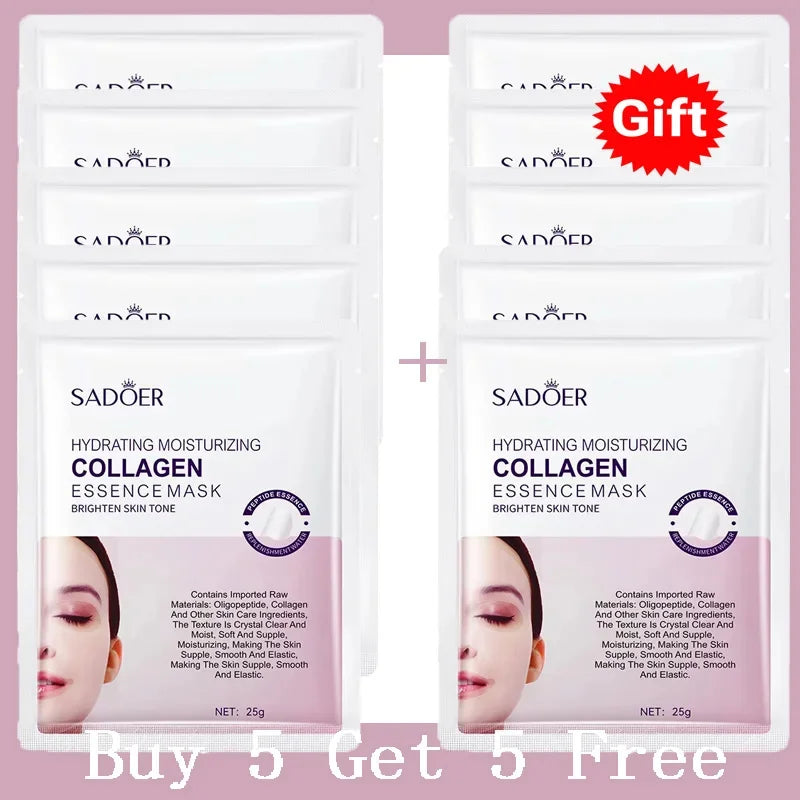 Collagen Anti-Wrinkle Facial Mask Anti-Aging Fade Fine Lines Firm Skin Moisturizing Brightening Smooth Skin Care Korean Cosmetics - LKBA