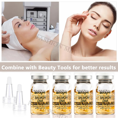 Stayve 8ml Salmon DNA Gold Ampoule Serum Kit Natural Brightening Whitening Moisturizing Rejuvenation Face Care Skin - LKBA