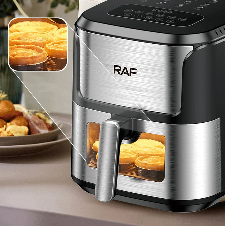 Air Fryer 5L, Electric Hot Air Fryer Oven Cooker with Touch Control & Nonstick Basket & Visible Window - LKBA