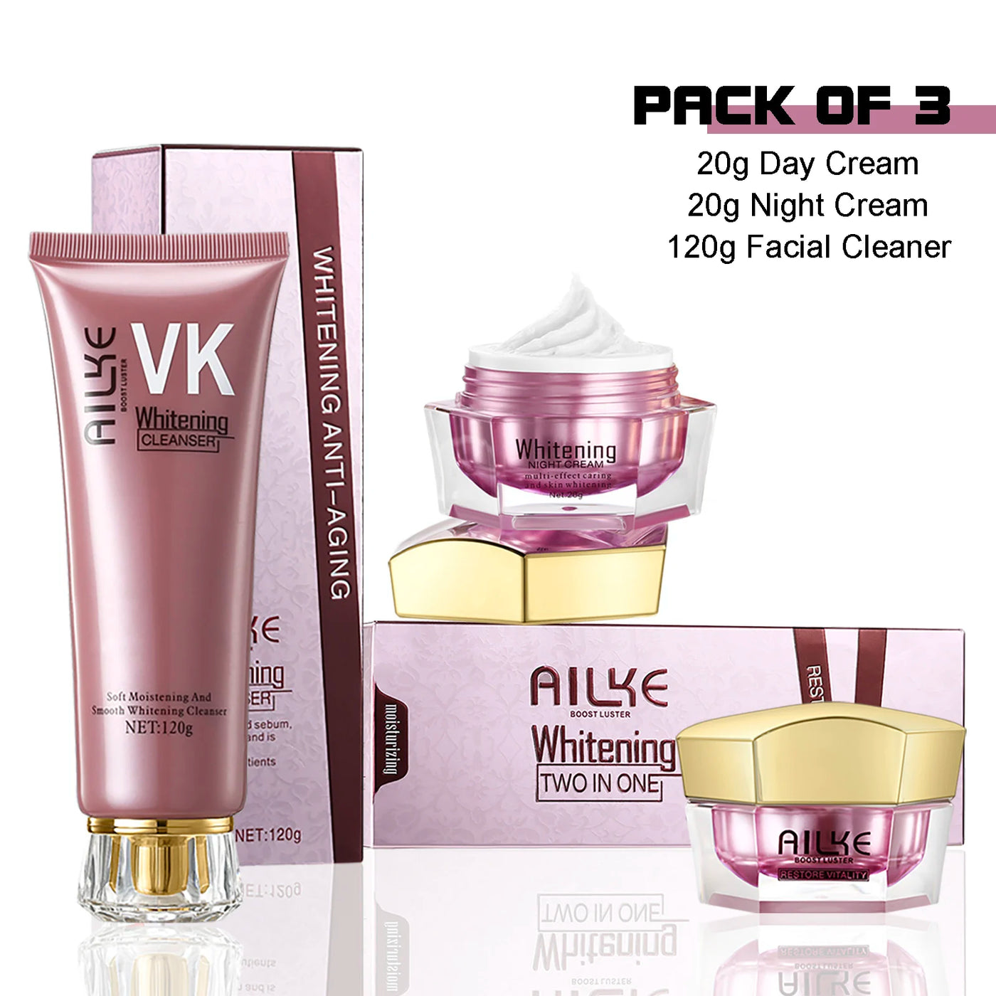 AILKE Face Cream With Hyaluronic Acid, Whitening Moisturizing Lifting Anti-aging, Women Sleeping Dry Korean Bleaching Skin Care - LKBA