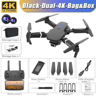 2025 E88Pro RC Drone 4K Professional With 1080P Wide Angle HD Camera Foldable Helicopter WIFI FPV Height Hold - LKBA