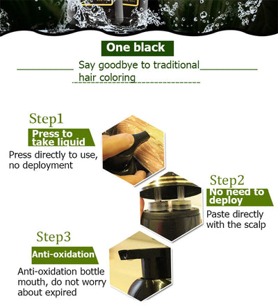 500ML Natural Soft Shiny Brown Golden Cover White Hair Dye Shampoo Wine Red Purple Hair Color Shampoo Black Grey Hair  Men Women - LKBA