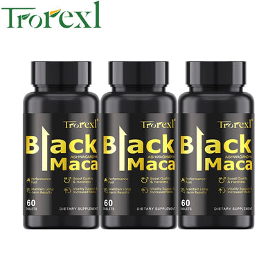 Organic Black Maca Pills 60 Tablets Men Enhancing Supplement Improve Size Endurance Promotes Healthy Energy - LKBA