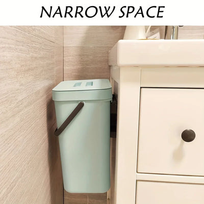 Space-Saving Quiet-Close Trash Can - 3/5L, Eco-Friendly Sealed Bin for Kitchen & Office - LKBA