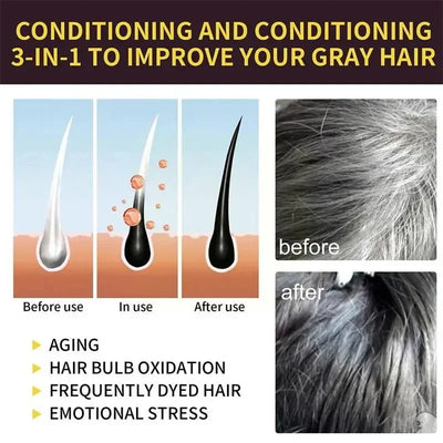 Pure Natural Herbal Hair Dye Shampoo 5 Minutes Change Hairs Color Non-irritating Repair Gray White Fashion Hair Care Women Men - LKBA