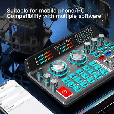 Live Sound Card for Mobile & Computer Universal Recording Mic Head Dedicated for Singing and Live Streaming - LKBA