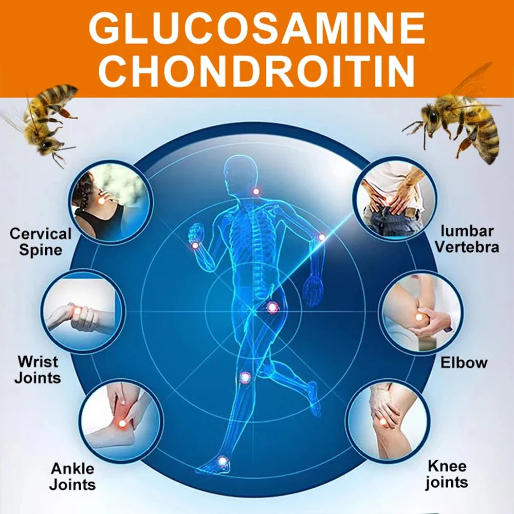 Glucosamine Chondroitin MSM and Turmeric Supplement - Support for Cartilage & Joint Health & Flexibility, Non-GMO Capsules - LKBA