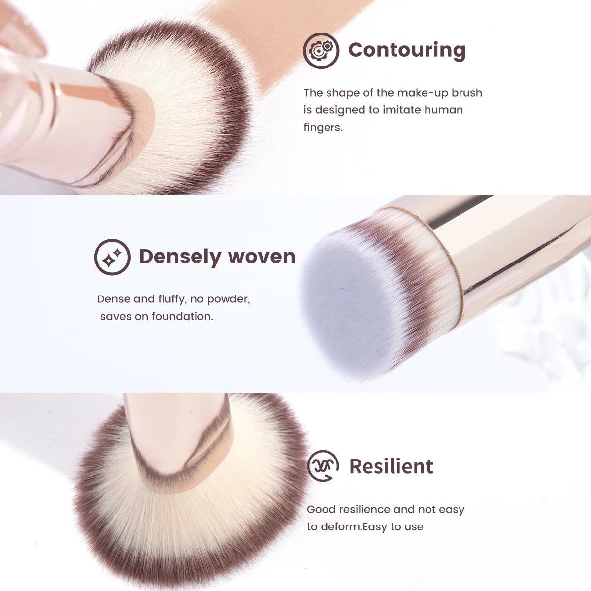 2PCS Foundation Brush Set for Liquid Cream Powder Contour Buffing Blending Concealer Face Brush Cosmetic Makeup Tools - LKBA