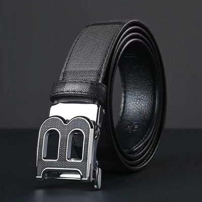 Genuine leather casual fashion men's belt cowhide alloy automatic buckle luxury brand men's belt - LKBA