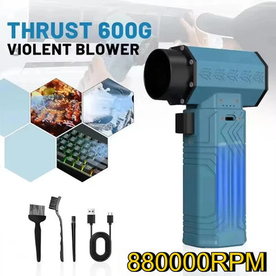 880000RPM Powerful  Mini Turbo Jet Fan Air Blower ,10000mAh 600g Thrust 70m/s Wind Brushless Duster leaf Removal Dryer keyboard - LKBA