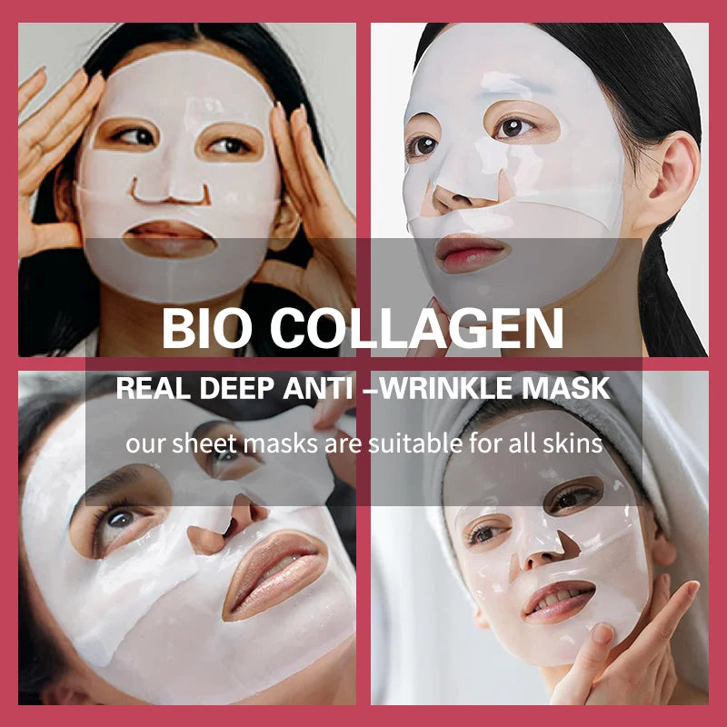 Korean Bio Collagen Anti-aging Face Mask Hyaluronic Acid Deep Hydrating Moisturizing Whitening Lightening Facial Skin Care - LKBA