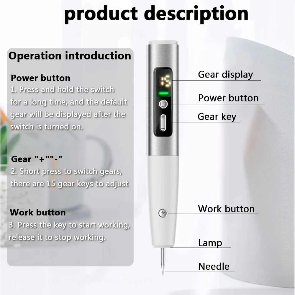 Laser Plasma Pen Black Dots Warts Remover Skin Tag Remover Mole Wart Eliminator Dark Spots - LKBA