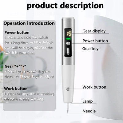 Laser Plasma Pen Black Dots Warts Remover Skin Tag Remover Mole Wart Eliminator Dark Spots - LKBA