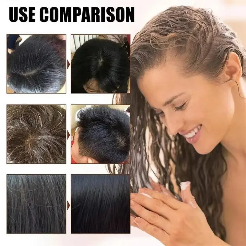 Pure Natural Herbal Hair Dye Shampoo 5 Minutes Change Hairs Color Non-irritating Repair Gray White Fashion Hair Care Women Men - LKBA