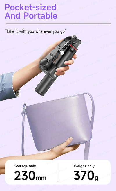 C22 AI Face Tracking Handheld Gimbal Stabilizer 360° Rotation Shoot Selfie Stick Tripod