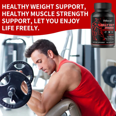 Belly Fat Burner for Men - Burn Belly Fat, Tighten Abs, Boost Muscle Growth, Caffeine Free - LKBA