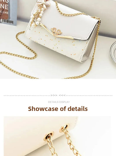 Fashionable Bright Leather Chain Crossbody Bag Women's Single Shoulder Small Square Bag Hot Sale of the Season New Style - LKBA