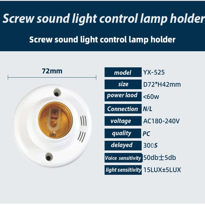 E27 Screw Lamp Base Sound Voice Control Delay Switch Light Socket Adapter AC180-240V Lighting Accessories LED Bulb Holder - LKBA