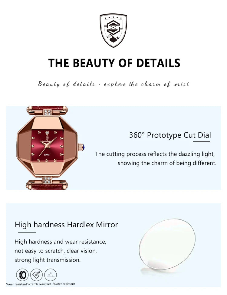 POEDAGAR Elegant Fashion Woman's Watch Waterproof Leather Quartz Watches For Women Luxury High Quality Casual Dress Ladies Watch - LKBA