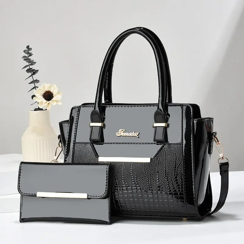 New Large Capacity Crocodile Print Handbag Mother Bag Women's Bag High Quality Shoulder Tote Bag - LKBA