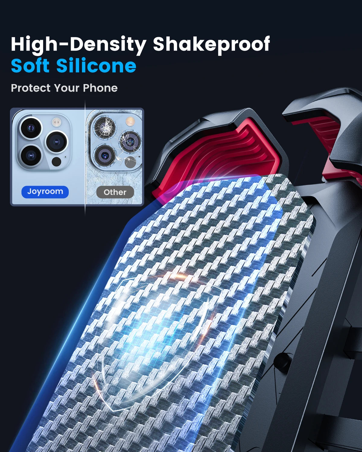 Joyroom 360° View Bike Phone Holder Motorcycle Phone Stand for 4.7-7 inch Mobile Phone Holder Shockproof Bracket GPS Clip - LKBA