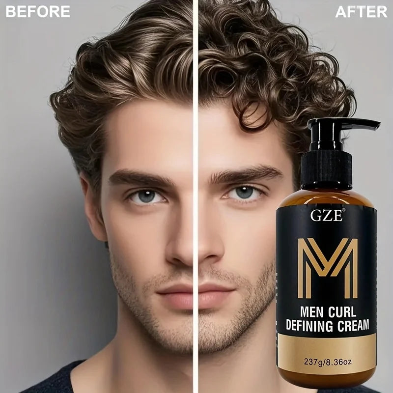 GZE Men Curl Defining Cream - Defined Bouncy Cue Curls Waves- Enhances Curl Definition and Hydrates Hair Frizz rls and Frizz - LKBA