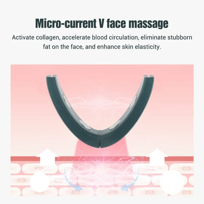 Electric V-face Face Lift Device 6Mode Heated Skin Rejuvenation Double Chin V Face Vibration Massager Wireless Remote Control - LKBA
