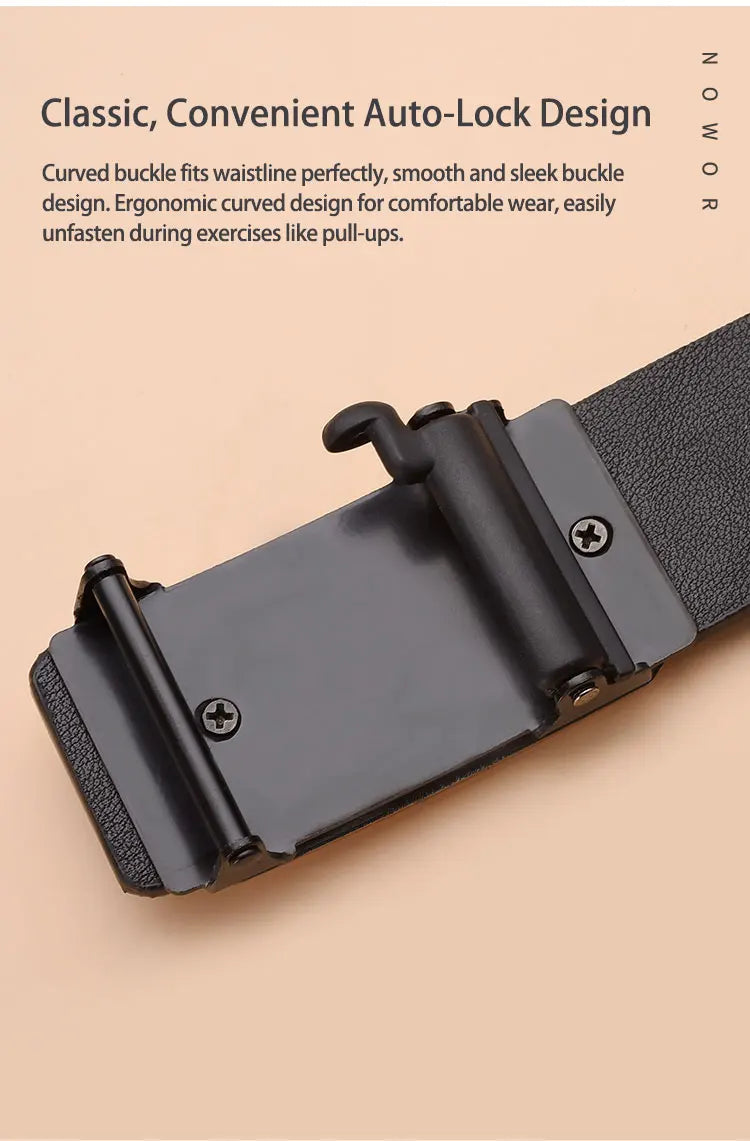 New Men's Toothless Automatic Buckle Belt - Casual & Business Versatile Waist Belt, Stylish & Trendy for Young Adults - LKBA