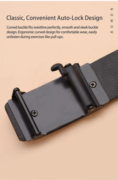 New Men's Toothless Automatic Buckle Belt - Casual & Business Versatile Waist Belt, Stylish & Trendy for Young Adults - LKBA