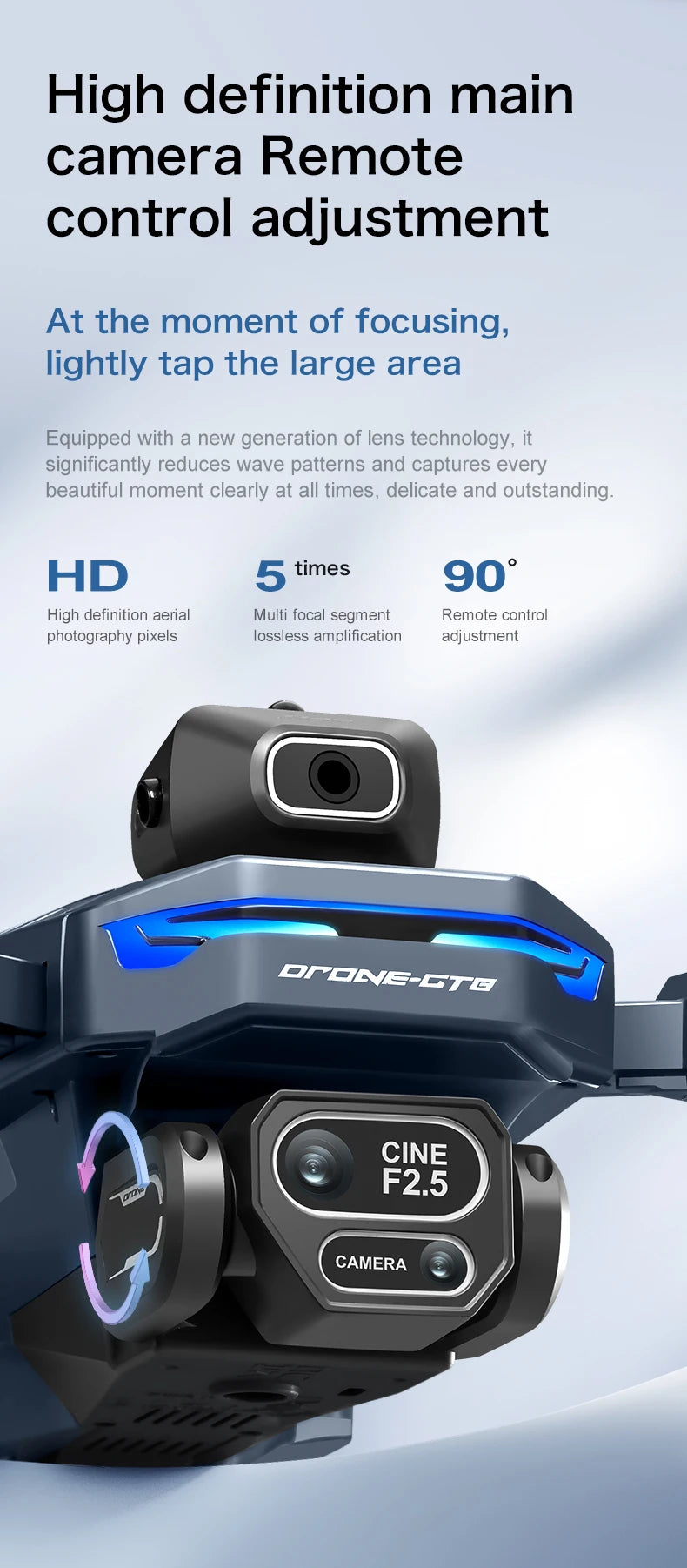 Professional Drone GT8 8K Wide-Angle HD 1080P Camera Wi-Fi FPV Height Hold Foldable RC Drone Quadrotor Helicopter - LKBA