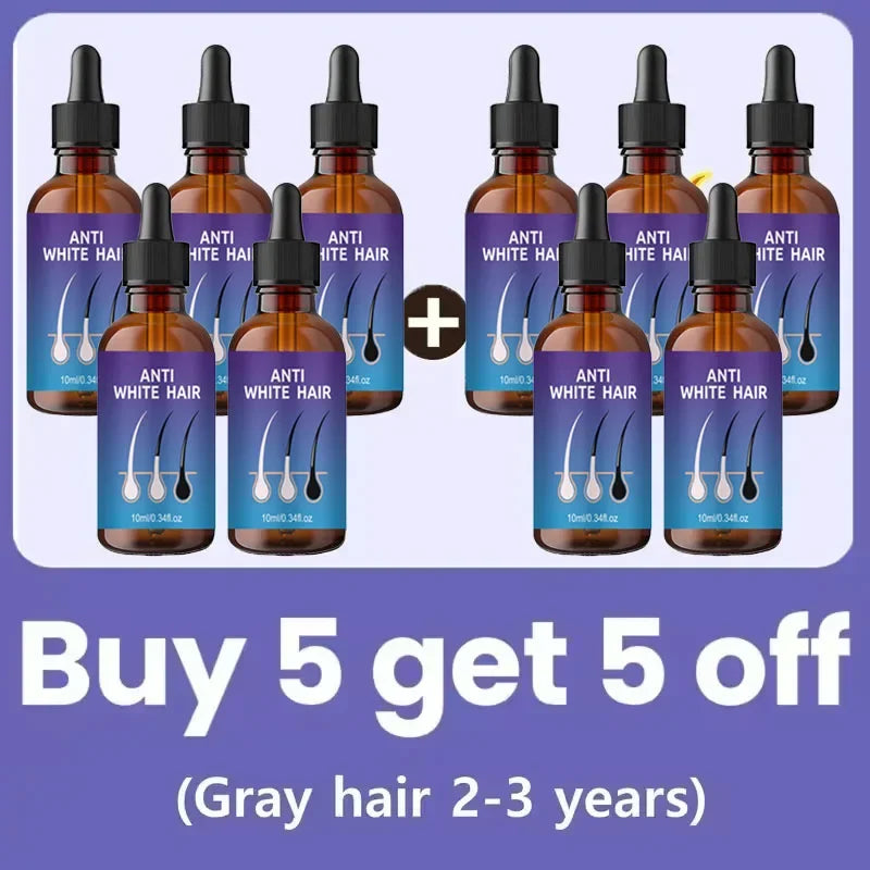 24 NEW White To Black Gray White Hair Serum Natural Color Repair Nourish Essence Anti-gray Care for Men Women - LKBA
