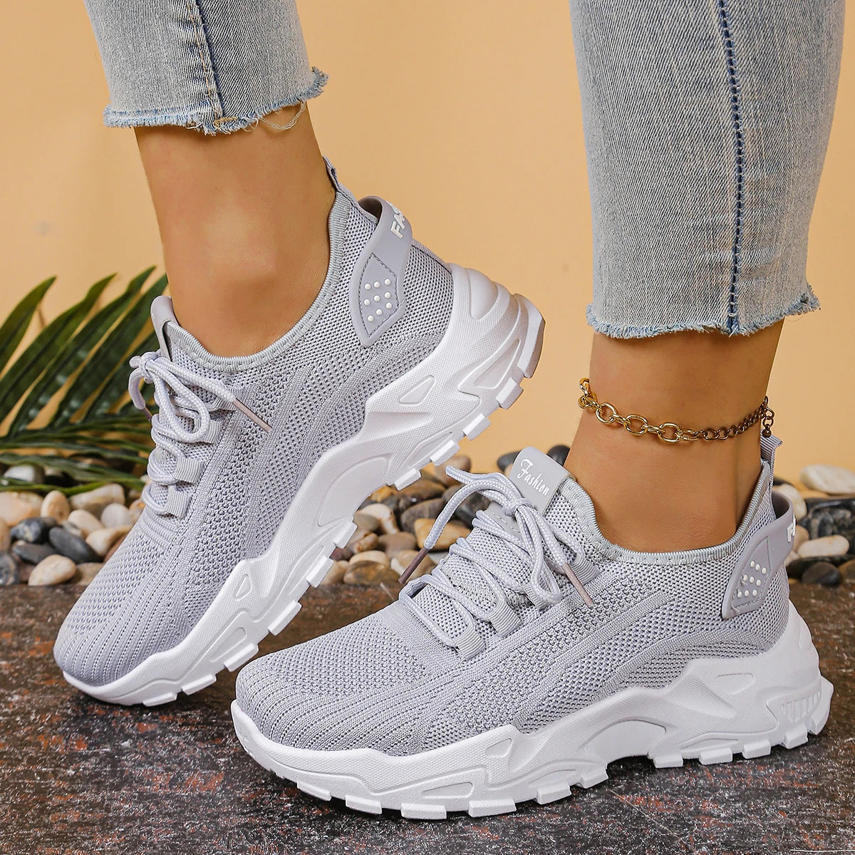 Women's shoes, women's sports shoes 2025 Women's shoes Breathable single-mesh dad shoes Women's casual and versatile sports shoe - LKBA