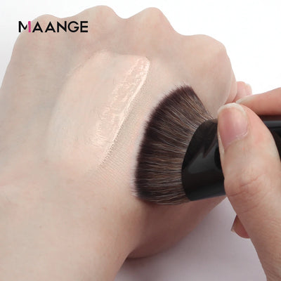 Single Flat Round Tube Flat Head Foundation Brush with Box Powder Blush Concealer Makeup Brush Skin - LKBA