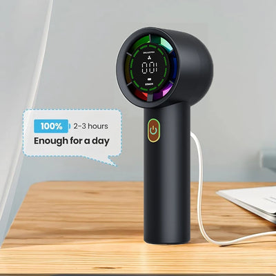 Handheld Fan 6 Speed 3000mAh Battery Personal Digital Display USB Rechargeable for Travel Outdoor School Gift Idea - LKBA