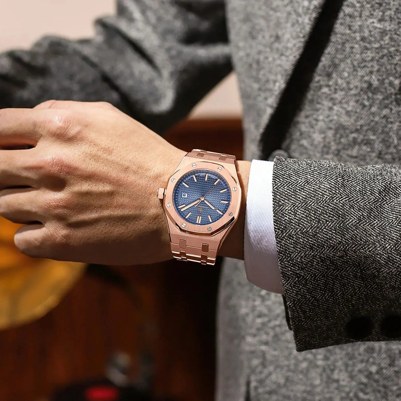 POEDAGAR Luxury Business Man Wristwatch Waterproof Luminous Date Men Watch Stainless Steel Fashion Quartz Watches For Men Reloj - LKBA