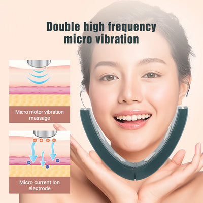 Electric V-face Face Lift Device 6Mode Heated Skin Rejuvenation Double Chin V Face Vibration Massager Wireless Remote Control - LKBA