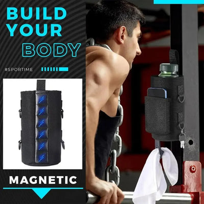 Magnetic Gym Water Bottle Bag Non Slip Magnetic Gym Sling Bag Portable Magnetic Water Bottle Carrier Holder for Gym Accessories - LKBA