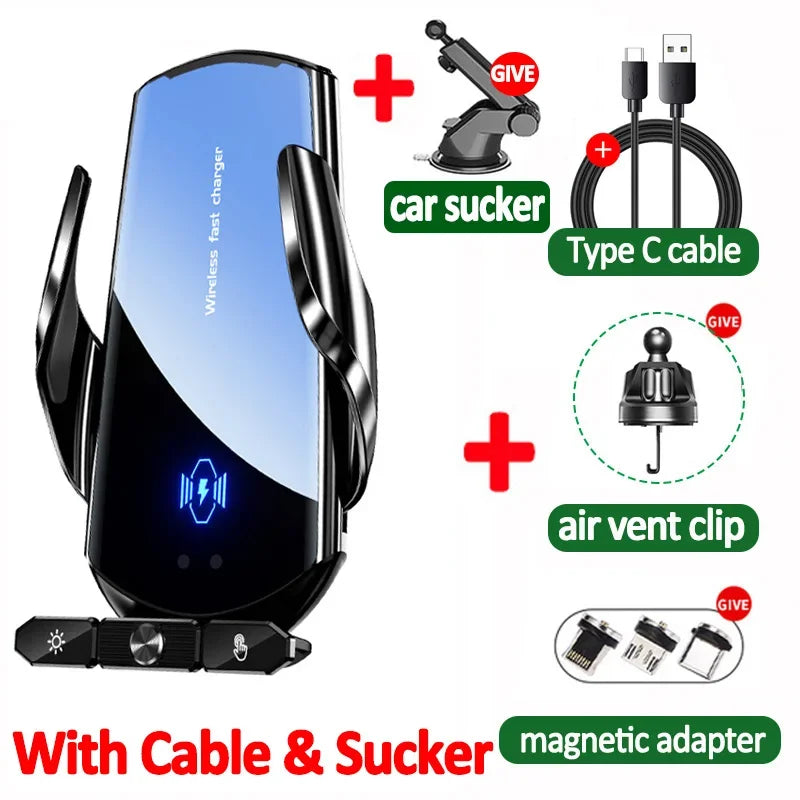 Wireless Charger Car Auto Magnetic Air Vent Phone Holder For iPhone 16 15 14 13 Samsung Xiaomi Induction Fast Charging Station - LKBA