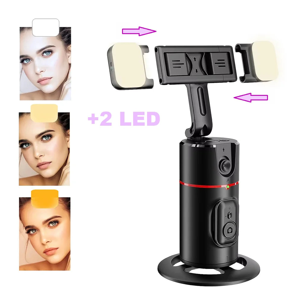 Auto Face Tracking Tripod 360°Rotation, No App, Smart Shooting Phone Holder for Live Video - LKBA