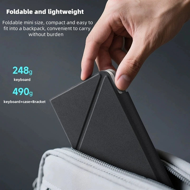 2-in-1 folding Bluetooth keyboard tablet laptop external touch keyboard leather case - LKBA