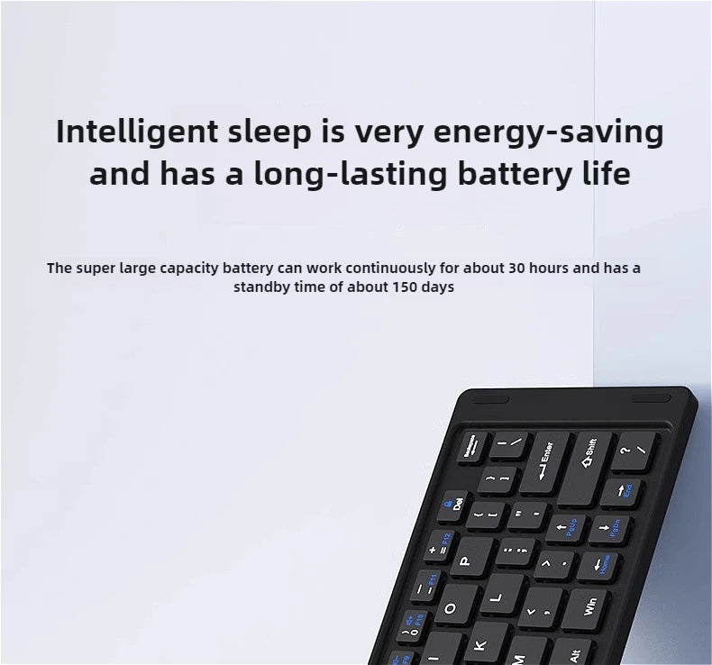 Mini Foldable Wireless Keyboard Slim Portable Bluetooth Keyboard Rechargeable Folding Keyboard - LKBA